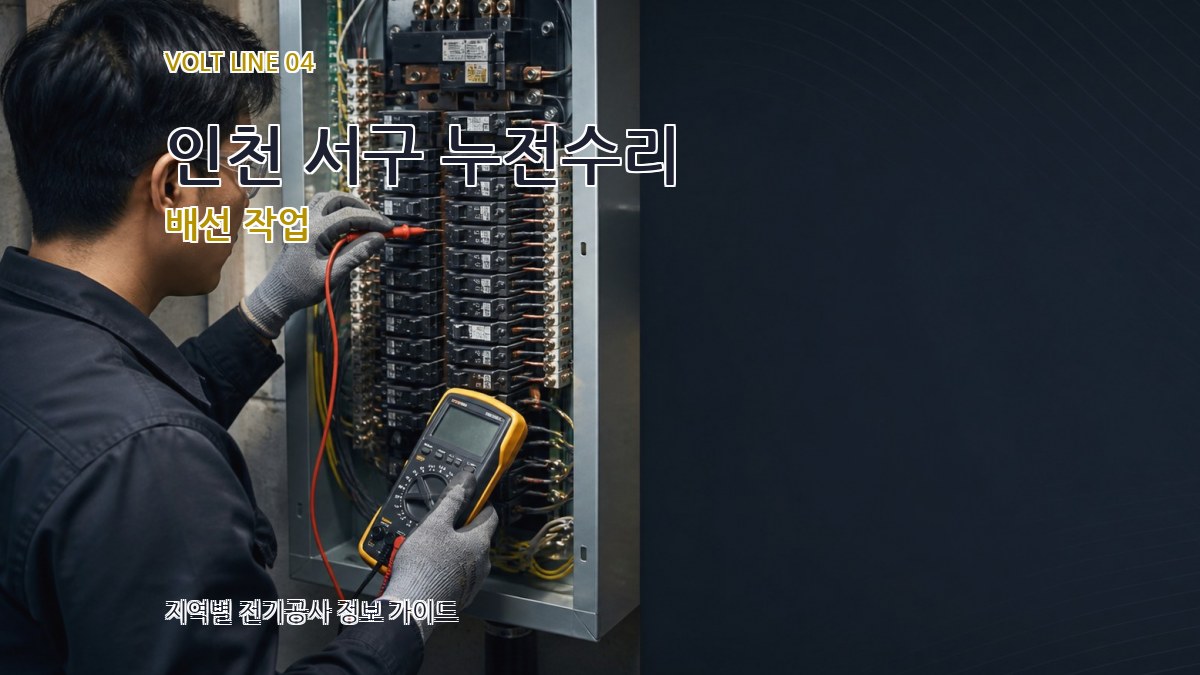 인천 서구 누전수리 배선 작업