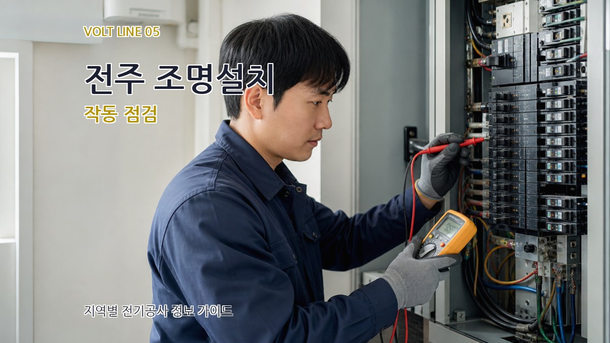 전주 조명설치 작동 점검