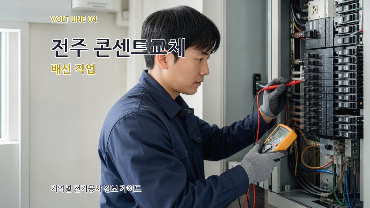 전주 콘센트교체 배선 작업