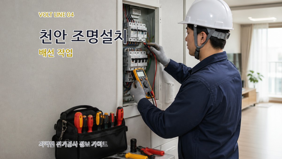 천안 조명설치 배선 작업