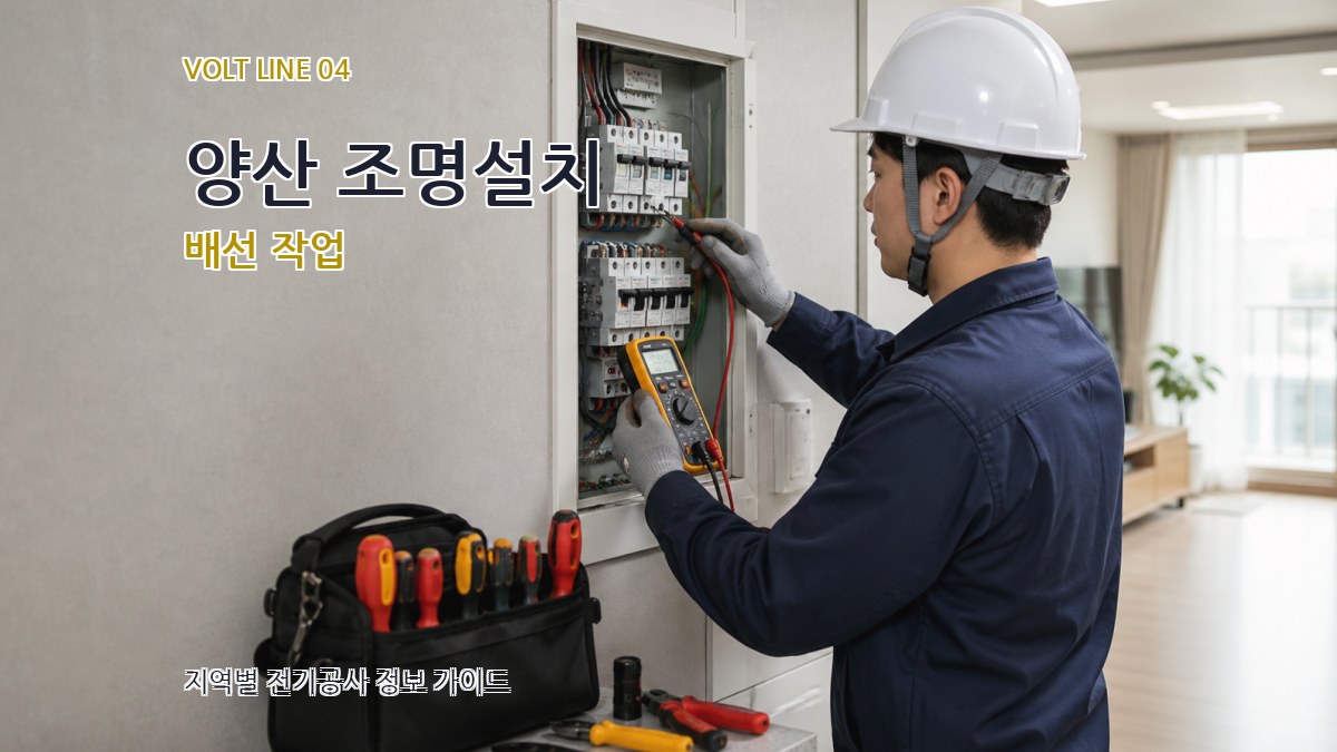 양산 조명설치 배선 작업