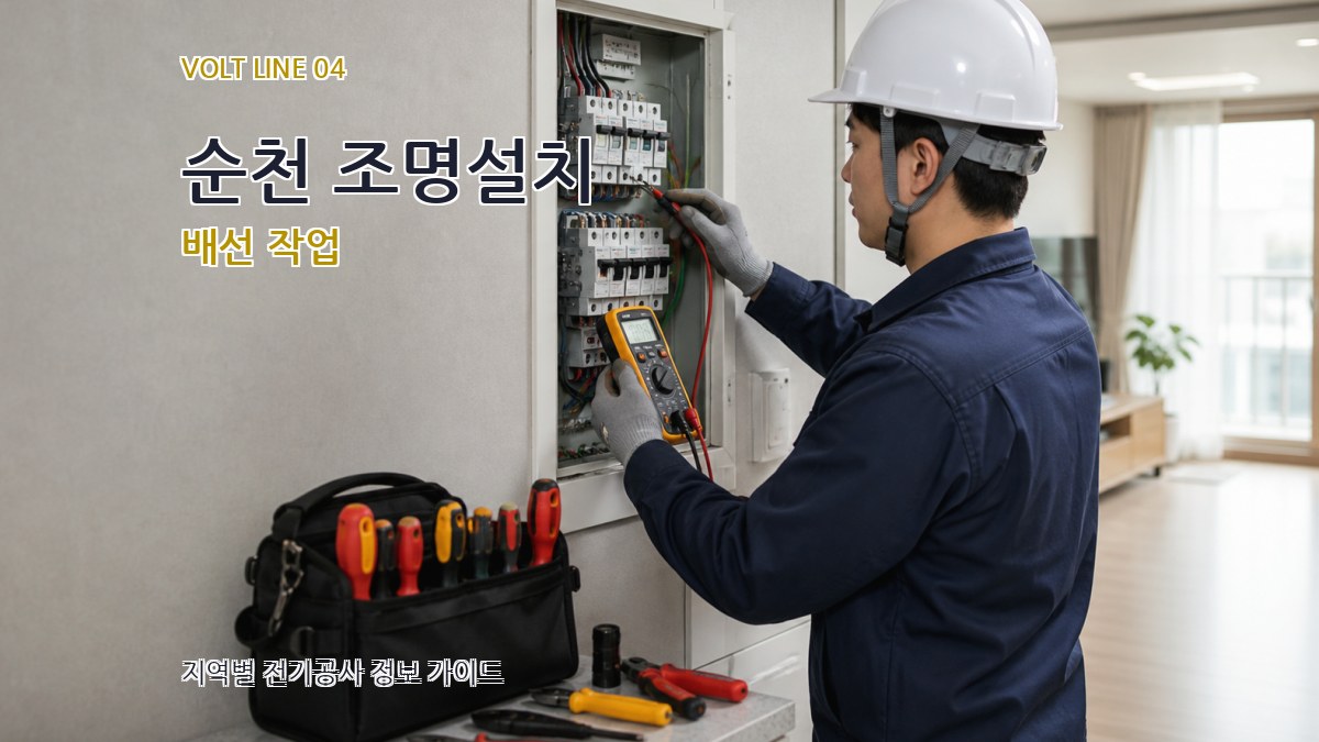 순천 조명설치 배선 작업